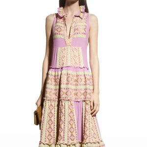 Elegant Pink and Yellow Maxi Dress